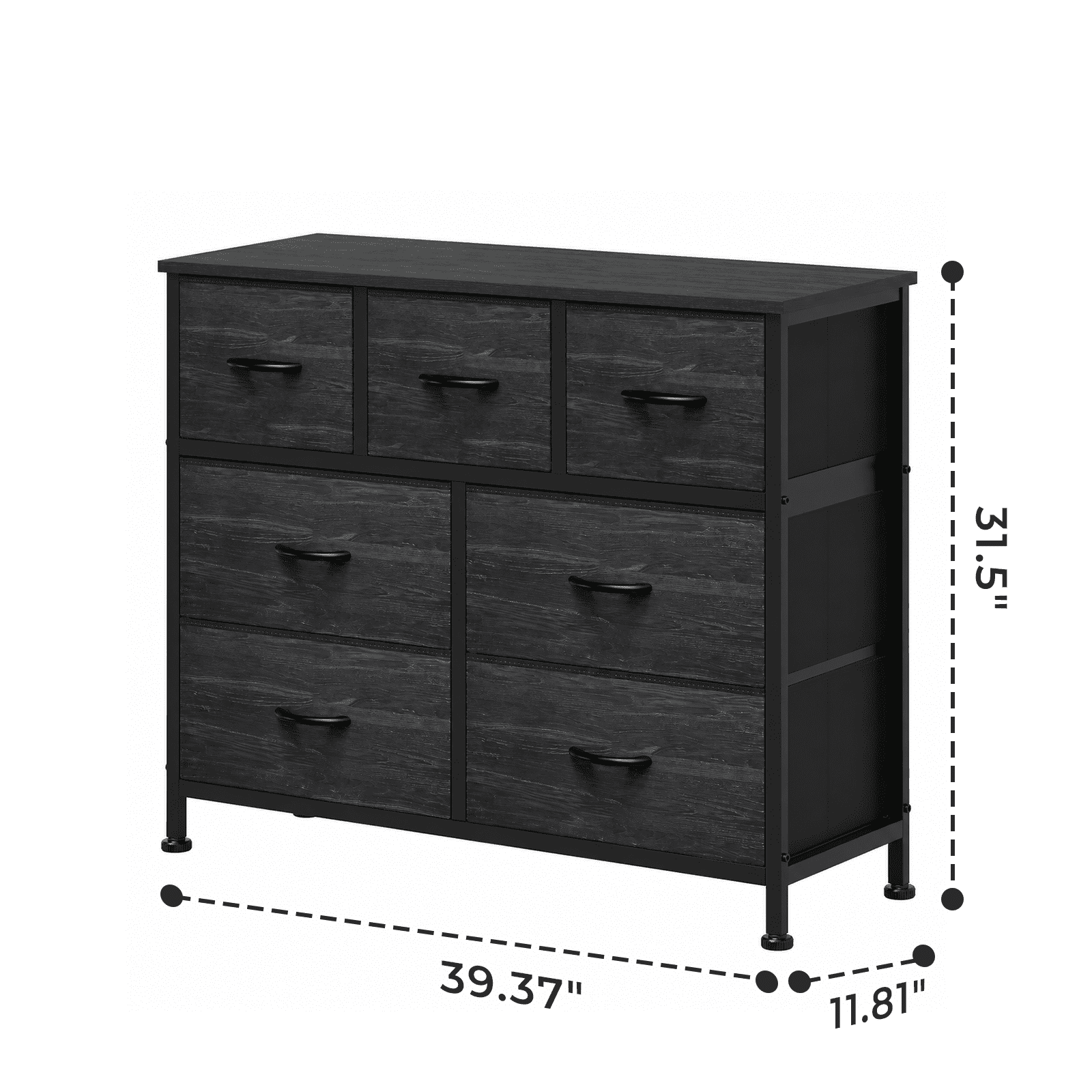 Alvantor 7/8/9-Dresser, Dresser for Bedroom Organizer Storage, Fabric Storage Tower with Sturdy Steel Frame, Wooden Top & Easy Pull Fabric Bins, Dresser for Living Room Entryway Clothes Organization