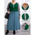 thumbnail image 3 of Gleelist Womens Plus Size Long Sleeve Henley Tops V Neck Casual Loose Fit Shirts Blouses Trendy Clothes XL-5XL, 3 of 7