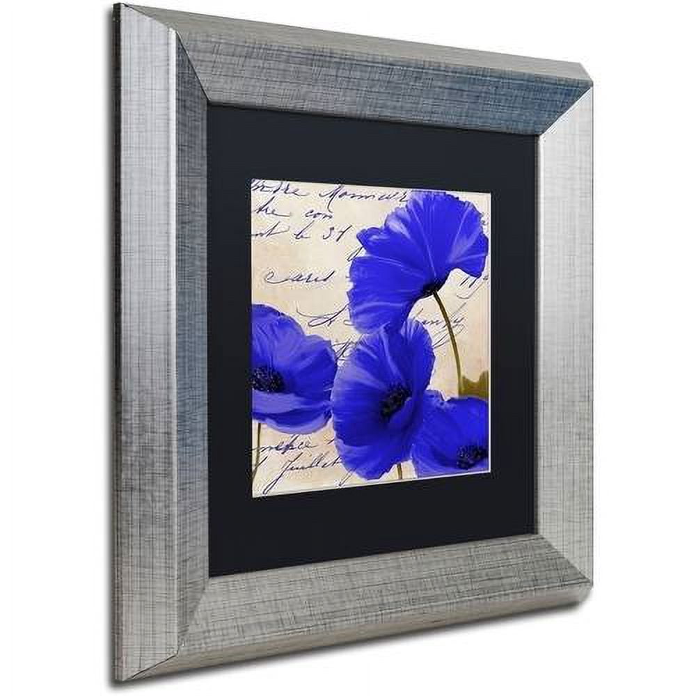 Trademark Fine Art "Coquelicots Bleues I" Canvas Art by Color Bakery Black Matte, Silver Frame