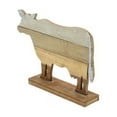 thumbnail image 2 of DecMode Farmhouse 12 x 18 Inch Fir Wood And Metal Cow Sculpture, Brown, 2 of 4