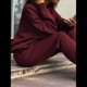 thumbnail image 4 of Conjunto Deportivo de 2 Piezas para Mujer: Sudadera de con Media Cremallera y Pantalón de Chándal Vino Tinto XL, 4 of 8