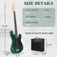 thumbnail image 2 of Ktaxon 46" Electric Bass Guitar Kit with 20W Amplifier, P Bass Style, 4 String, Transparent Green, 2 of 8