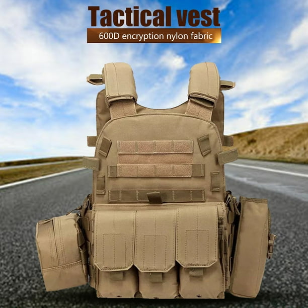 Chaleco De Caza Chaleco de caza Airsoft chaleco Molle de pecho ajustable para deporte de viaje (marrón)