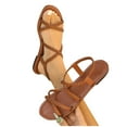thumbnail image 4 of CQONEPT Womens Sandals Square Open Toe Fashion Slide Sandals Women Dressy Summer Flat Beach Brown Size 6.5, 4 of 9