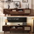 thumbnail image 5 of Bbbnuuiy Walnut Brown TV Stand, Modern Chic Entertainment Center for TVs Up to 80 inches, TV Console with Stroage,  Streamlined Design, Media Console for Living Room, 5 of 9