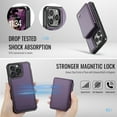 thumbnail image 2 of Allytechgroup 2 In 1 Wallet Case for iPhone 16 Pro Max, Detachable Magnetic Back Cover Cards Holder Premium PU Leather Stand RFID Blocking Bumper Shockproof Case Cover for iPhone 16 Pro Max, Purple, 2 of 10