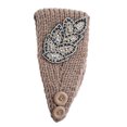 thumbnail image 2 of Crochet Headbands Winter Leaves Pattern with Hairbands with Rhinestones Adjustable Rhinestones Elastic Head Protector Wide Warm Chunky Hair Accessories for Girls Khaki, 2 of 7
