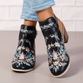 thumbnail image 2 of Oyedens Mules Ankle Boots for Women Vintage Boho Embroidered Slingback High Heels Ankle Booties, 2 of 6
