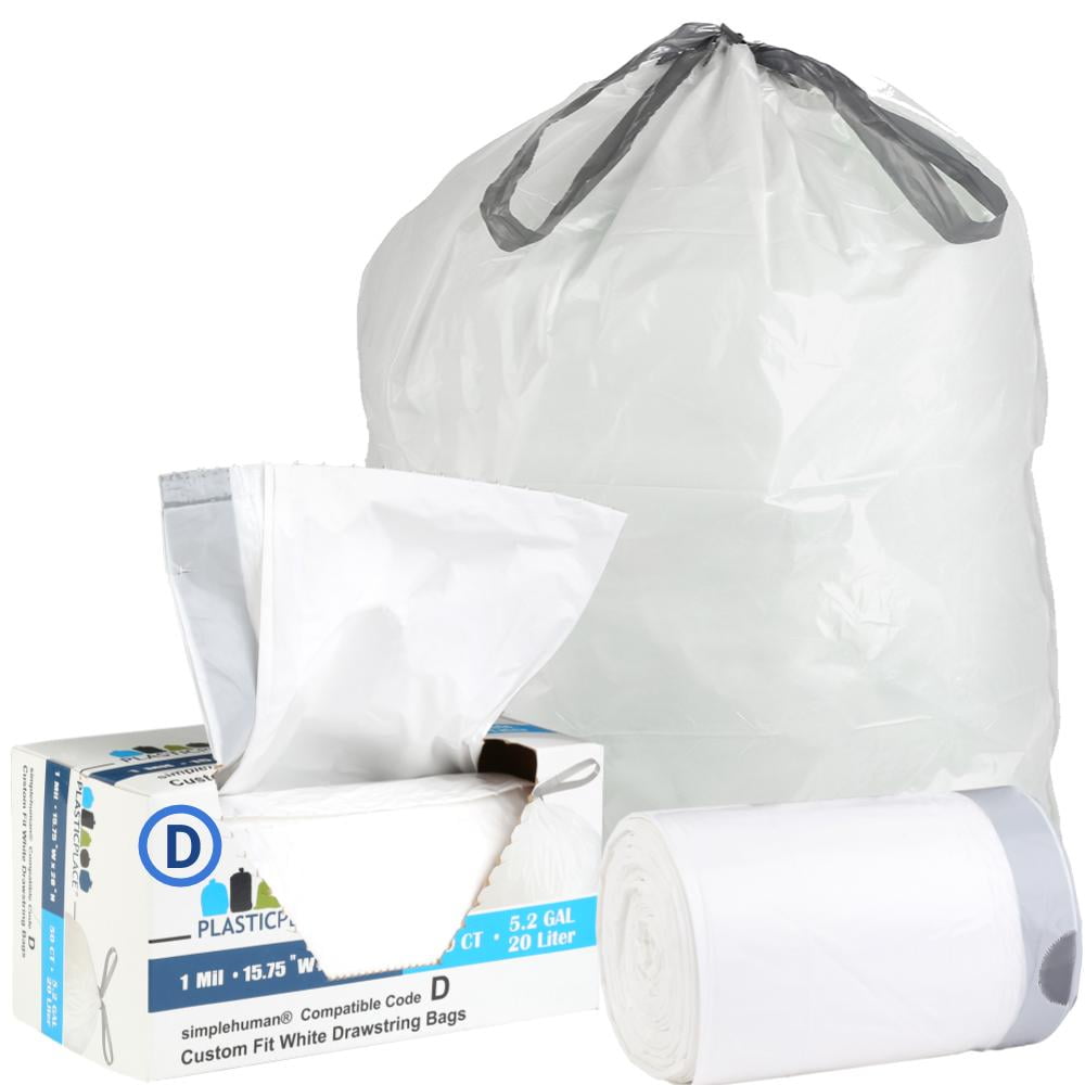 Plasticplace Simplehuman ® Code D Compatible │ Custom Fit Trash Bags