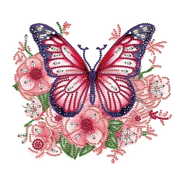 Kit 5D DIY Con Forma Especial Parcial Mariposa Jardín 30x30cm