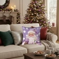 thumbnail image 4 of PEIBang 4Pcs Purple Christmas Throw Pillow Covers 18x18 Inch,Christmas Home Decor,Xmas Santa Snowman Decorative Pillowcase Cases for Couch Sofa Bed, 4 of 8