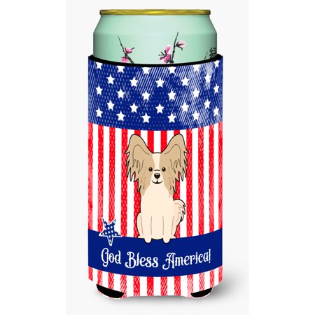 

Carolines Treasures BB3072TBC Patriotic USA Papillon Sable White Tall Boy Beverage Insulator Hugger Tall Boy