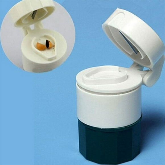 3-in-1 Pill Crusher and Pill Cutter with Storage Compartment for Tablets, Pill Grinder Fine Powder, Pill Cutter Splitter for Small or Large Pills, 1 Pcs, 2.36x1.57"