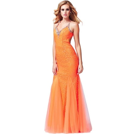 - Cassandra Stone by Mac Duggal Womens Embellished Open Back Formal Dress