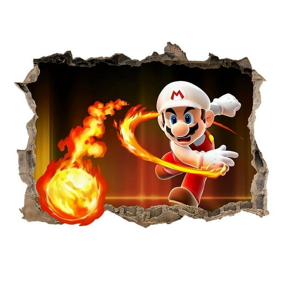 3D Wall Stickers Mario Wall Stickers Cartoon Wall Sticker Interior decoration Background Wall Decoration 70X50CM