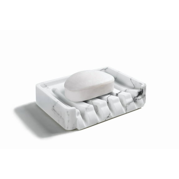 SunnyPoint Classic Kitchen, Bathroom Faux Marble Soap, Sponge Dish Drainer Holder