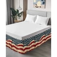 thumbnail image 4 of Vintage American Flag Wrap Around Bed Skirts for Queen Bed 18" Drop,Bed Skirt with Adjustable Elastic Belt Dust Ruffle Bed Valance for Bedroom Hotel Luxury Blue Red White Star US Flag Bed Frame Cover, 4 of 7