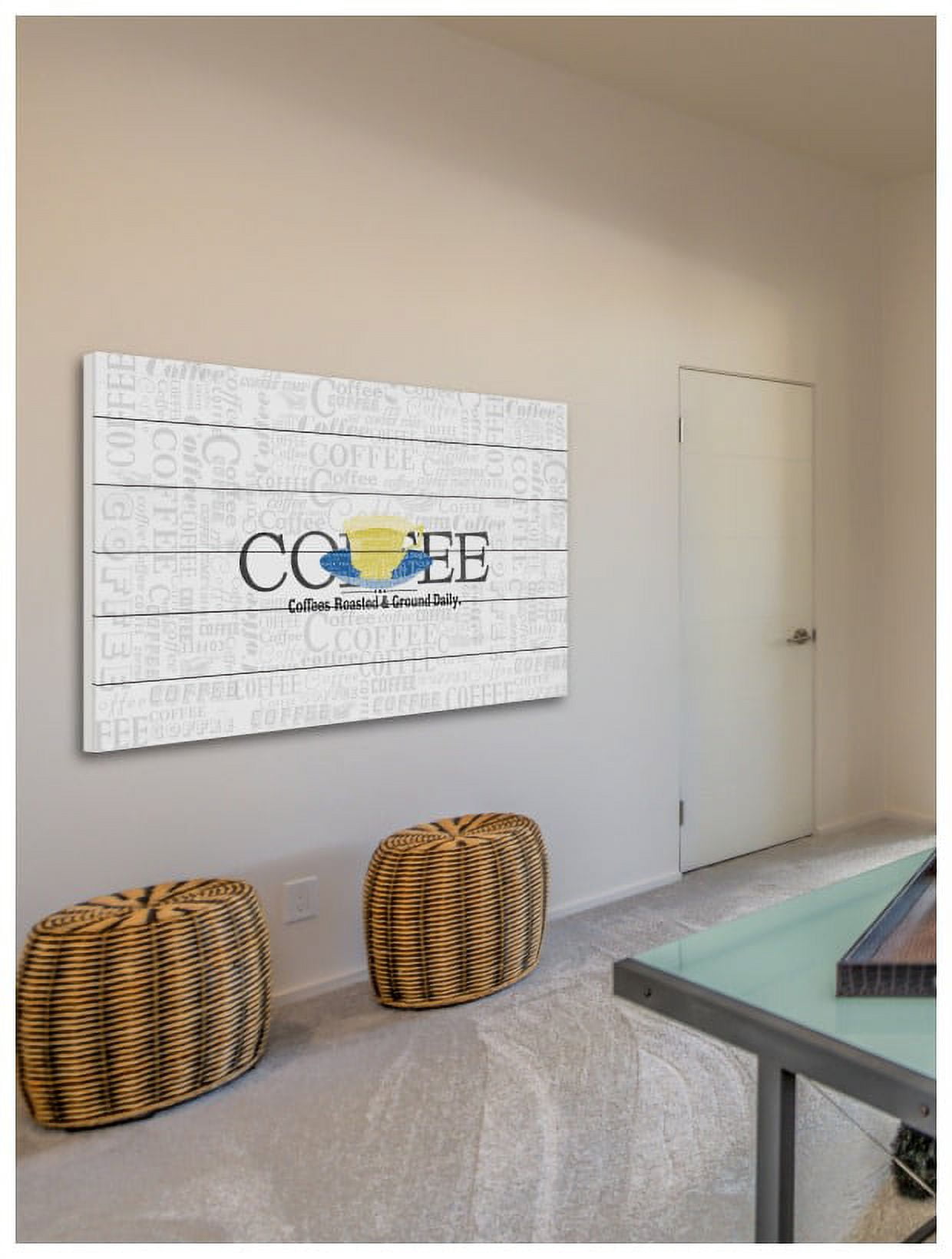Marmont Hill Inc Marmont Hill - 'Coffee Coffee' Painting Print on White Wood