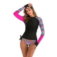 thumbnail image 2 of SWSMCLT Women's Surf Bathing Suit Slimming Long Sleeve 2 Piece Rash Guard Swimsuit Spandex Swimming Basic Pink 10, 2 of 4