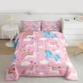 thumbnail image 2 of Feelyou Cute Unicorn Teen Full Size Comforter Sets, Dreamy Cloud Rainbow Bedding Comforter Set, Fairy Tale Princess Reversible Bedding Sets, Ultra Soft Bedroom Decor, 3pcs, 2 of 8