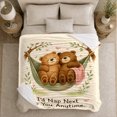 thumbnail image 5 of Napping Bears in Leafy Hammock, Cozy Whimsical Style for Bear Lovers, Nap Anytime Quote and Friendship Gift, Soft Flannel Blanket for Nursery and Bedroom, Home Decor, 5 of 9