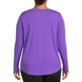 thumbnail image 4 of Terra & Sky Women's Plus Size V-Neck T-Shirt with Long Sleeves, 2- Pack, 4 of 5