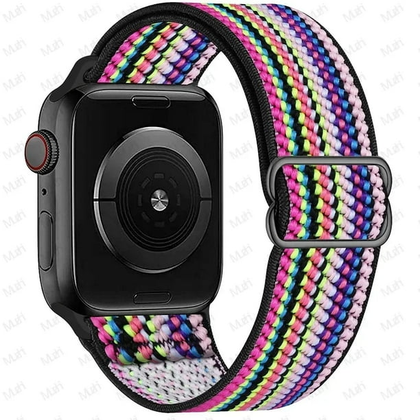 Correa Extensible De Nylon Elastica Unisex M / L 42/44/45/49 mm Para Apple Watch Compatible Con Serie Se / 2 / 3 / 4 / 5 / 6 / 7 /