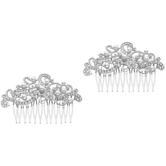 MLINS  Set of 2 Bride Hair Jewelry Decorative Pins for Women Exquisite Comb