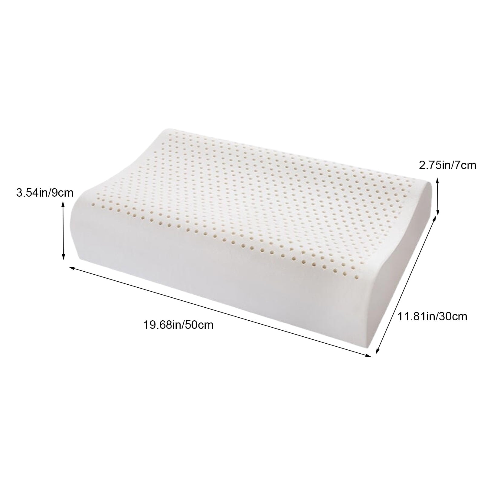 Coollooc Sandwich Cervical Neck Pillow Queen Size, Natural Emulsion Memory Foam Pillow for Sleeping, Adjustable Contour Ergonomic Orthopedic Cooling Pillow for Side, Back & Stomach Sleepers