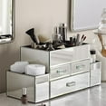thumbnail image 1 of OnDisplay Amara 3 Drawer Tiered Silver Mirrored Makeup/Jewelry Organizer, 1 of 2