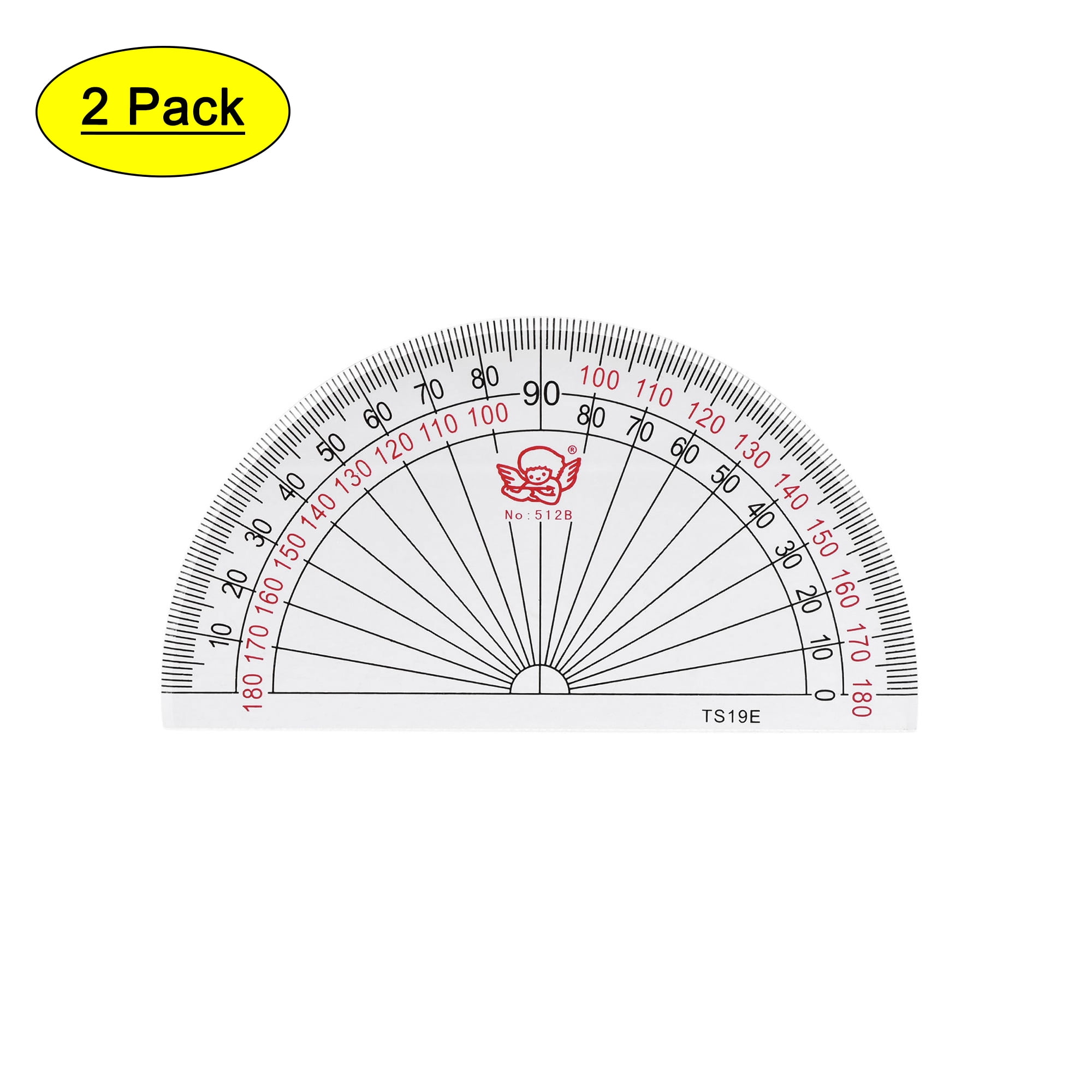 Office School Supplies 4 Pieces Plastic Protractor 4 Inch and 6 Inch Math Protractor Clear 180 Degree Protractor for Drafting Drawing Geometry 