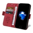 thumbnail image 6 of Dteck for iPhone SE 2022 / iPhone SE 2020 / iPhone 8 / iPhone 7  (4.7 inch) Wallet Phone Case with Wrist Strap,Premium PU Leather Magnetic ID Credit Card Holder Slots Flip Stand Phone Cover,Red, 6 of 15