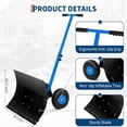 thumbnail image 7 of EastVita 29.1W x 14H Snow Shovel with Wheels Heavy Duty Snow Pusher with Snow Removal Adjustable Angle and Height Handle Blue, 7 of 7