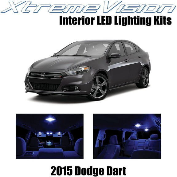 XtremeVision Interior LED for Dodge Dart 2015 10 pcs Blue Interior LED Kit Installation Tool