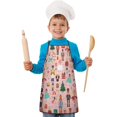 thumbnail image 2 of Pink Christmas Nutcracker Pattern Kids Aprons for Girls and Boys,Adjustable Neck Strap Toddler Aprons for Kids Cooking Baking, 2 of 7