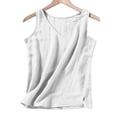 thumbnail image 5 of Lumtrix Womens Cotton Linen Tank Tops Dressy Causal V Neck Sleeveless Tshirts Blouse Summer Loose Fit Lightweight Cami Shirt White L, 5 of 5