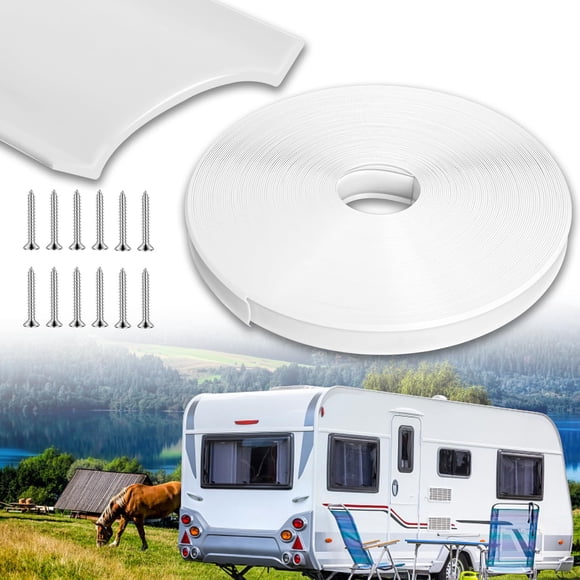 Inserto de Moldura de Vinilo para RV de 30 metros con Tornillos Blanco para RV y Camper