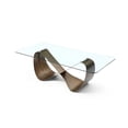 thumbnail image 3 of Whiteline Modern Living Tiffany, 12mm Tempered Glass Top, Brushed Bronze Base Dining Table, 3 of 3