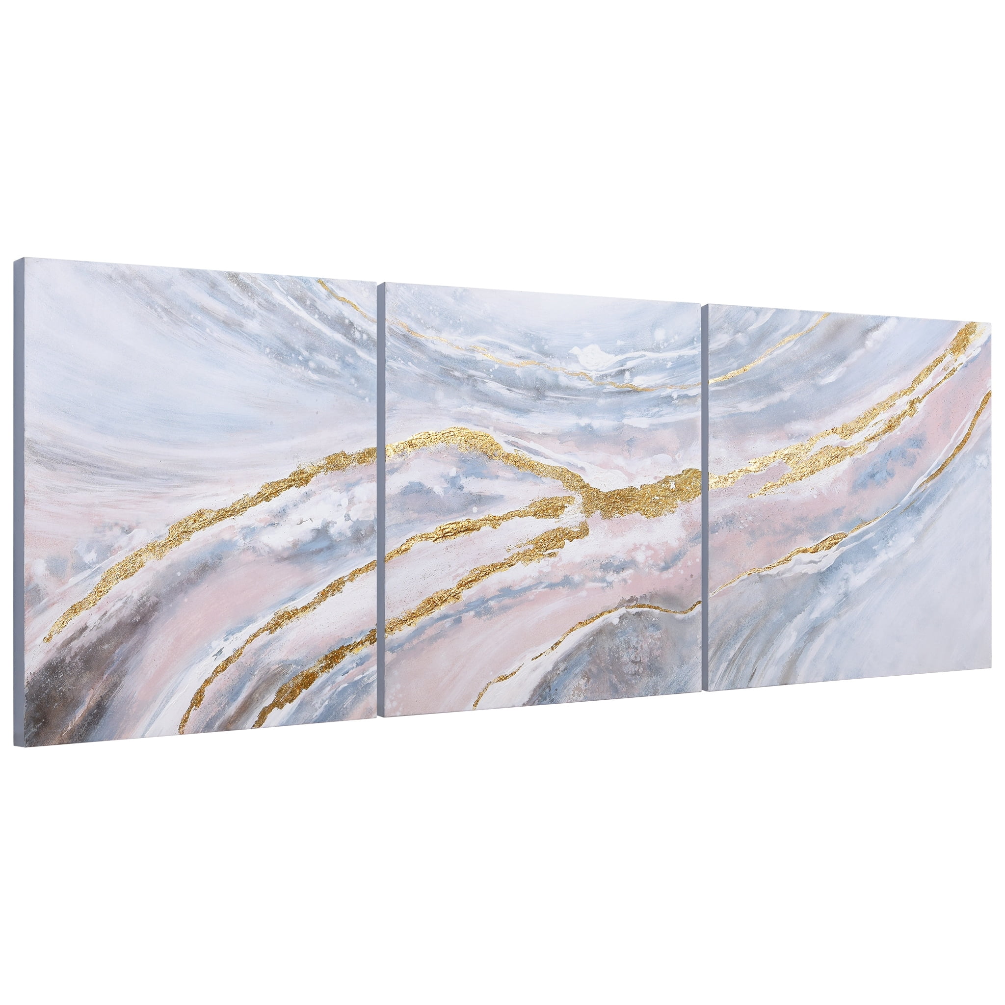 Empire Art Direct Heavens 2 Textured Metallic Hand Painted Triptych Wall Art, 32" x 32" x 1.5" each, Ready to hang