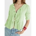 thumbnail image 3 of Biezeib Women Striped Shirt, Elegant Long Sleeve Tie-up Loose Blouse Fall Tops Streetwear, 3 of 6