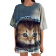 thumbnail image 1 of Blusa informal de manga corta con estampado de animales y manga corta para mujer Fridja  gope3436, 1 of 6