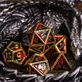 thumbnail image 3 of Cusdie Metal DND Dice Set, 7 die Metal Polyhedral D&D Dice Set Serrated Edge Dice for DND Dungeons and Dragons TTRPG Role Playing Games, 3 of 5