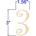 thumbnail image 2 of Pack of 1, 3 Inch x 1/4" Baltic Birch 3 Wood Numbers in The Curlz Font for Wood Craft Project, Children or Adult Art Work, Home and Holiday Décor and DIY Fun, Made in USA, 2 of 2