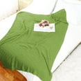 thumbnail image 3 of Unique Bargains 100% Cotton Cable Knit Sofa Throw Blanket Yellow-Green 47" x 70", 3 of 8