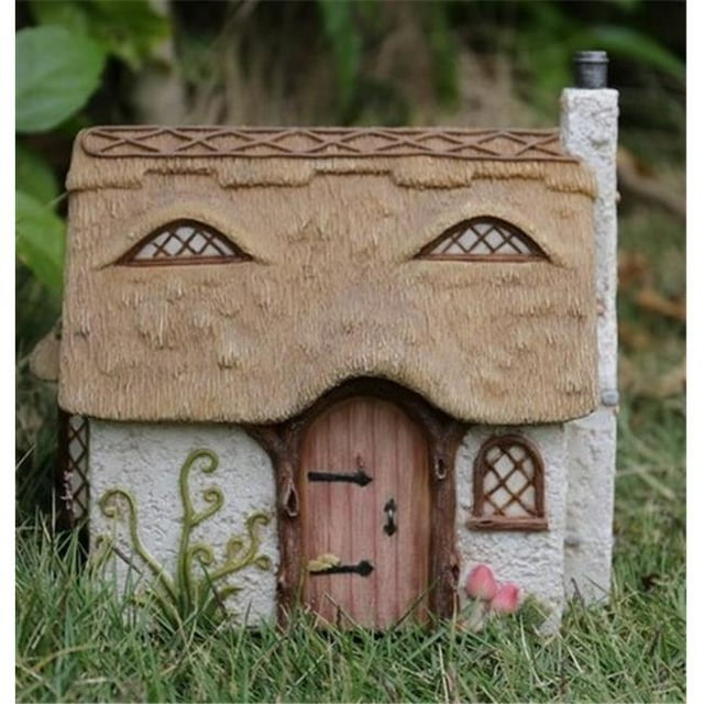 Hi-Line Gift 72042-24 Fée Jardin - Chalet avec Toit de Chaume