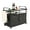 Black, variant on Outdoor Bar Table Wicker Bar Cart with Cabinet and Steel Top Featuring Ice Bucket Lockable Wheels Side Basket for Garden Patio Poolside and Backyard