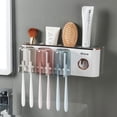 thumbnail image 1 of Soporte para cepillos de dientes y accesorios de baño con dispensador de pasta de dientes, 1 of 7