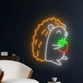 thumbnail image 4 of Handmadetneonsign Hedgehog Strawberry Neon Sign, Hedgehog Neon Led Art Decor, Hedgehog Animal Wall Decor, 4 of 5