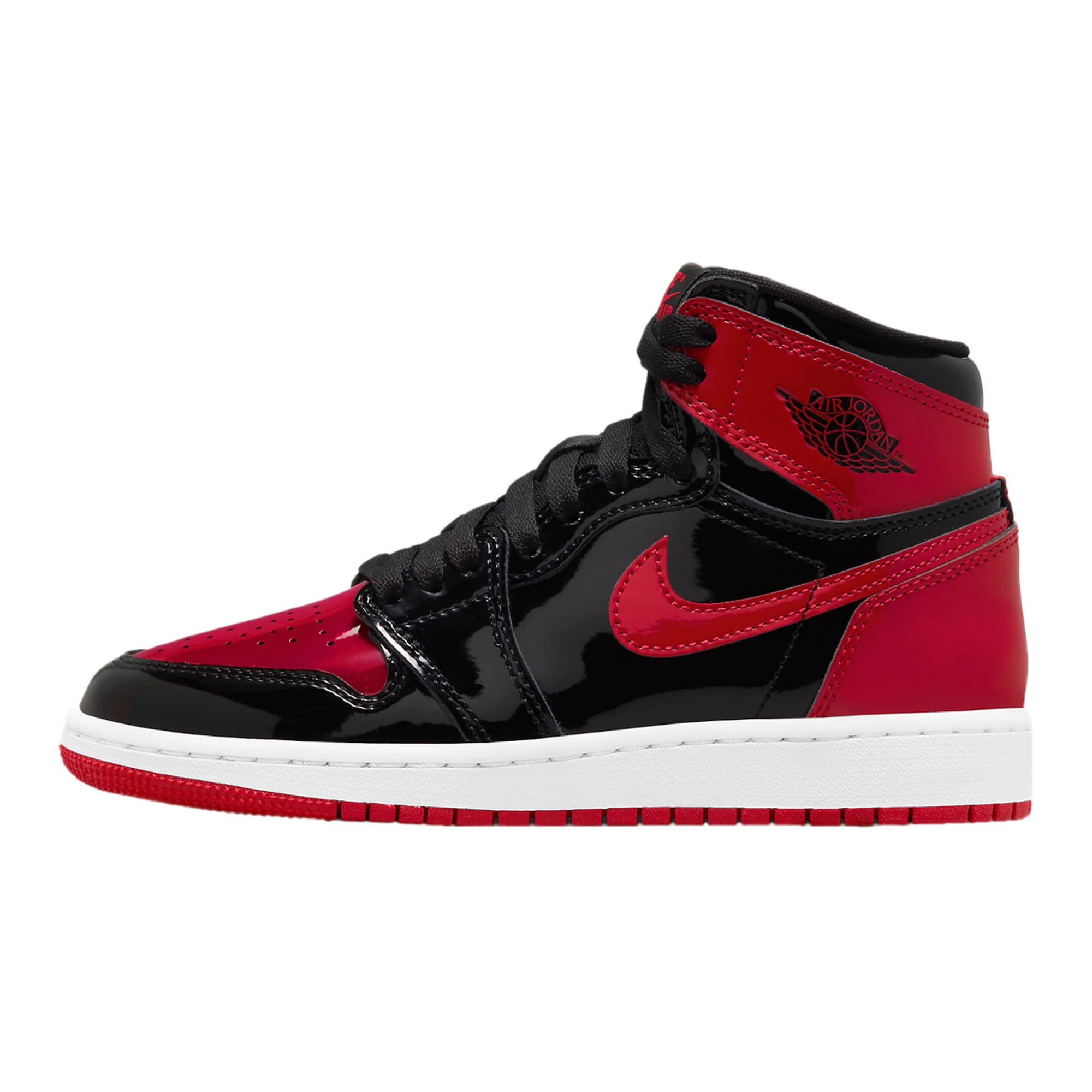 Big Kid's Jordan 1 Retro High OG "Patent Bred" Blk/Varsity Red-Wht (575441 063) - 6