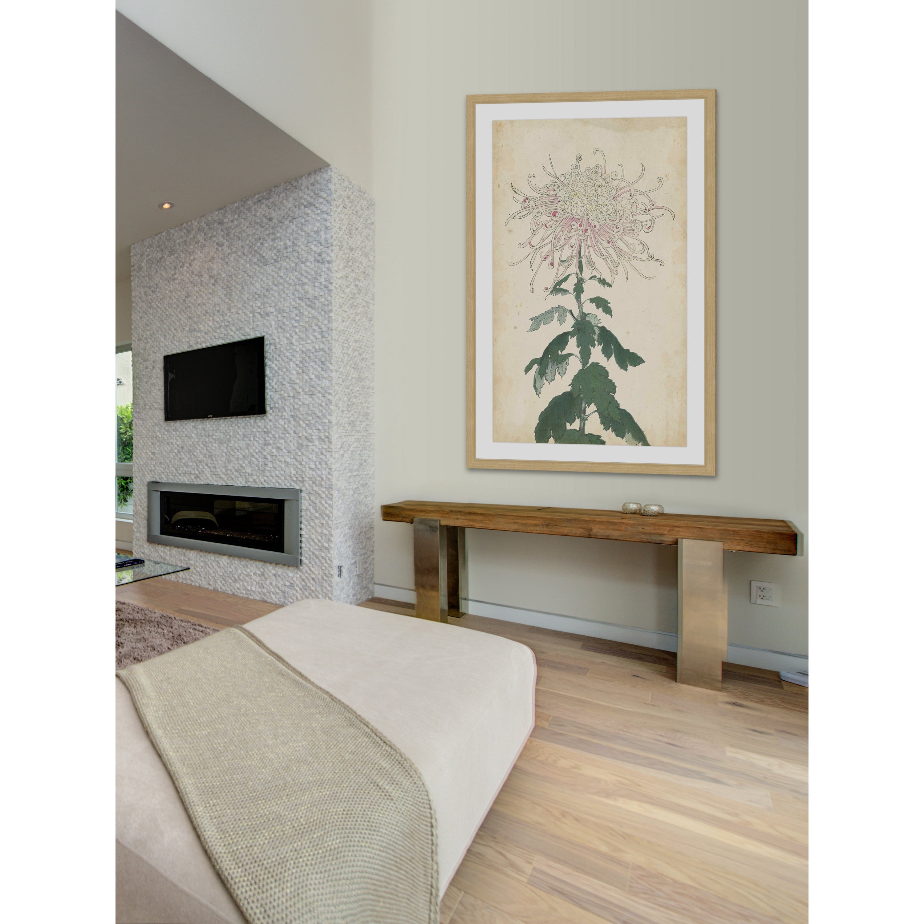 MARMONT HILL  - 'Chrysanthemum IV' Framed Painting Print - Multi-Color 16 x 24